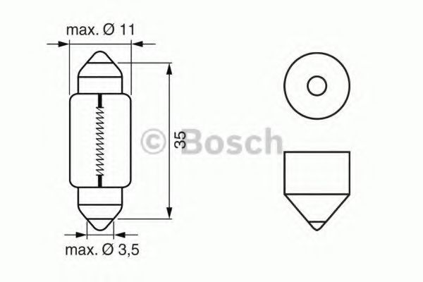 BOSCH - 1 987 302 211 - Лампа накаливания 12V 5W C5W PURE LIGHT (пр-во Bosch)