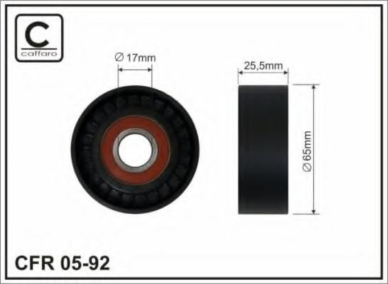 CAFFARO - 05-92 - 65x17x25,5 Ролик паска приводного Fiat, Opel 1.6D Multijet-2.0D Multijet 01.04-