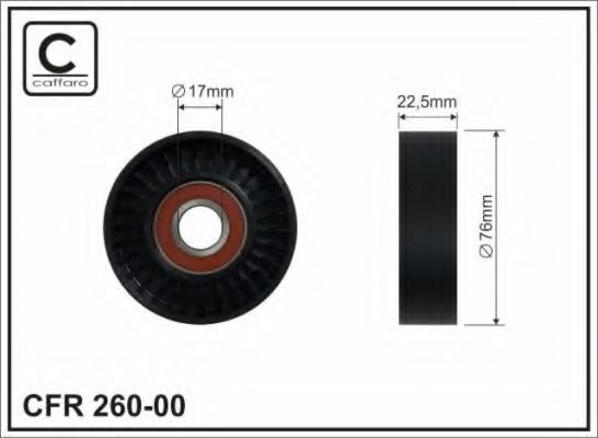 76x17x22 Ролик паска приводного DB A-class (W168) A 170 CDI (168.009, 168.109) -04