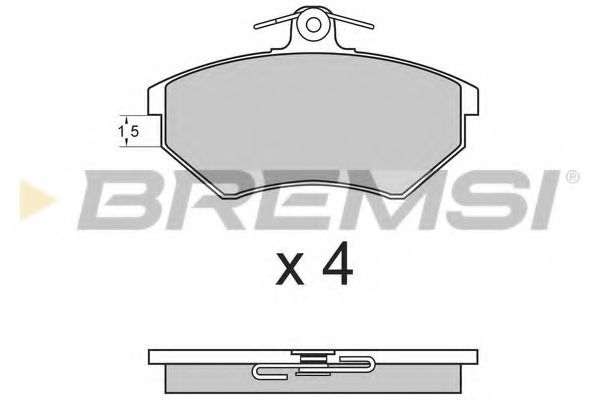 BREMSI - BP2642 - Тормозные колодки перед. Audi 80/100/A4 78-00 (TRW) (119x70x19,4) без датчика