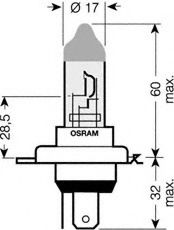 OSRAM - 64193ULT-01B - Лампа фарная H4 12V 60/55W P43t ULTRA LIFE 1шт.blister (пр-во OSRAM)