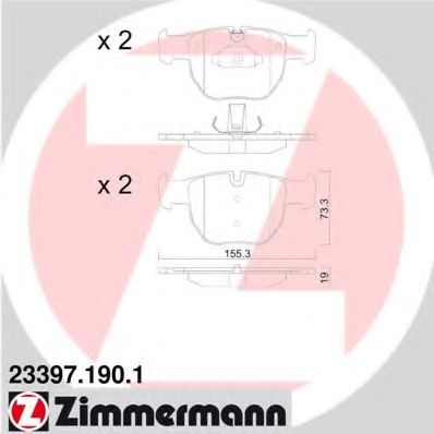 ZIMMERMANN - 23397.190.1 - Колодки гальмівні дискові