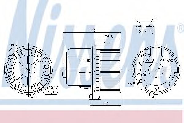 NISSENS - 87061 - Моторчик вентилятора салону Ford Tranzit 2.0-3.2D 06.94-08.14
