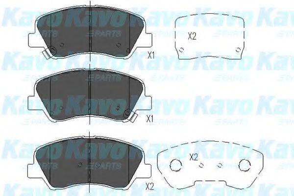 KAVO PARTS - KBP-4023 - Гальмівні колодки дискові перед. (с-ма "Mando") Hyundai Sonata 2.0/2.4 09-/Kia Optima 1.7CRdi 12-