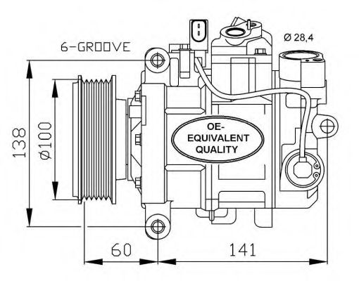 NRF - 32263 - Компресор кондиціонера Audi A4/A6 2.0TDi/2.7TDi/3.0TDi 08-