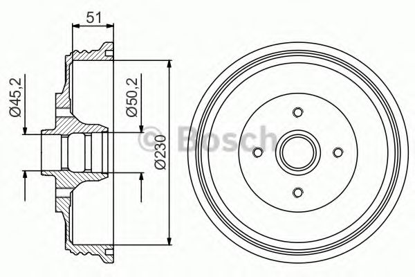 Гальмівні барабани VW Caddy 1.4-1.9D 11.95-01.04