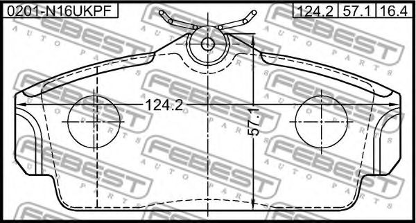 FEBEST - 0201-N16UKPF - КОЛОДКИ ТОРМОЗНЫЕ ПЕРЕДНИЕ