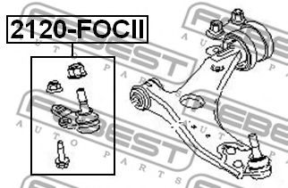 FEBEST - 2120-FOCII - ОПОРА ШАРОВАЯ ПЕРЕДНЕГО НИЖНЕГО РЫЧАГА FORD FOCUS II 2004-2008