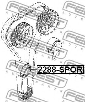 FEBEST - 2288-SPOR - РОЛИК ОБВОДНОЙ РЕМНЯ ГРМ (Пр-во FEBEST)