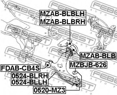 FEBEST - MZAB-BLBLH - Сайлентблок переднего нижнего рычага