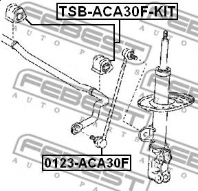 FEBEST - TSB-ACA30F-KIT - Втулка стабілізатора перед. ліва (Ø 23mm) TOYOTA AURIS, AVENSIS, COROLLA, RAV 4 III, RAV 4 IV 1.2-3.5 11.05-