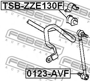 FEBEST - TSB-ZZE130F - Ø 24mm Втулка стабілізатора пер.Kia Sorento 02-