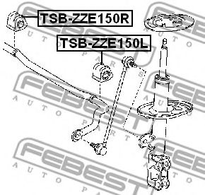 FEBEST - TSB-ZZE150L - (Ø 21.2mm) Втулка стабілізатора перед. ліва Toyota Corolla/Auris 06-