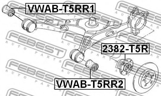 FEBEST - VWAB-T5RR2 - С/блок зовн. важеля зад. VW T5 1.9, 2.5 TDI 03-