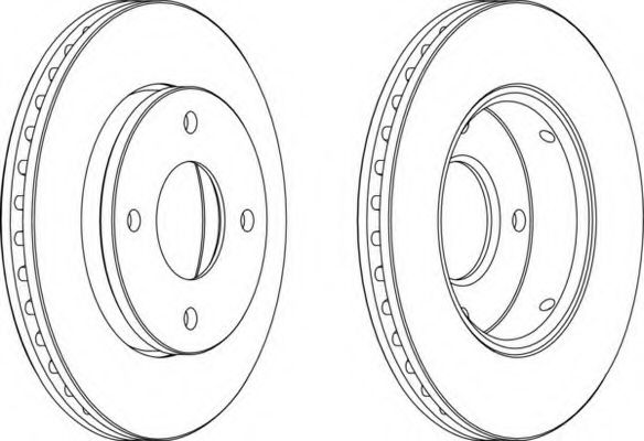 FERODO - DDF1621 - Диск гальмівний перед. Mitsubishi Colt 1.1 12V 1.3I 1.5 16V 04-