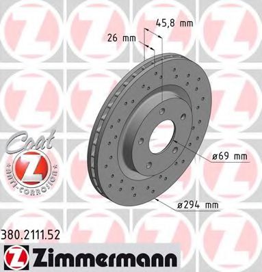 ZIMMERMANN - 380.2111.52 - Диск гальмівний