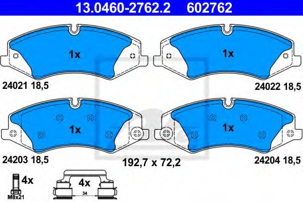 Гальмівні колодки дискові перед. Land Rover /Range Rover III/ Range Rover Sport 4.4Td-5.0V8 04.09-