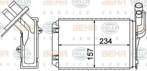 BEHR HELLA SERVICE - 8FH 351 311-631 - Теплообменник, отопление салона (Отопление / вентиляция)