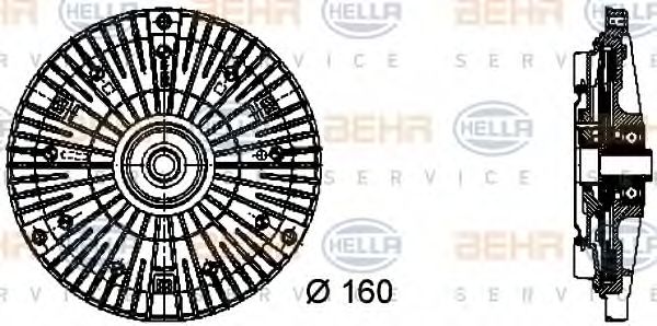 BEHR HELLA SERVICE - 8MV 376 732-061 - Муфта/крильчатка вентилятора MERCEDES-BENZ