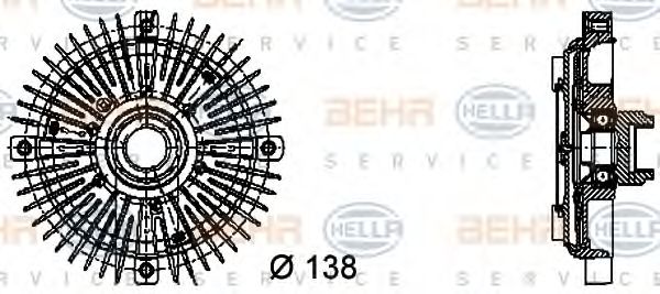 BEHR HELLA SERVICE - 8MV 376 732-231 - Муфта/крильчатка вентилятора BMW 3 (E30) / 3 (E36) / 5 (E34) / 5(E39)/ Z3