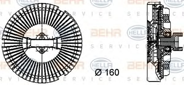 BEHR HELLA SERVICE - 8MV 376 733-021 - Муфта вентилятора