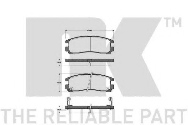 NK - 223016 - Гальмівні колодки диск.зад. Mitsubishi L400/Montero/Pajero/Shogun/Sigma/Space Gear 1.8-3.0 87-05