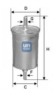 UFI - 31.515.00 - Фільтр паливний DAEWOO LANOS 97-, VAG (вир-во UFI)