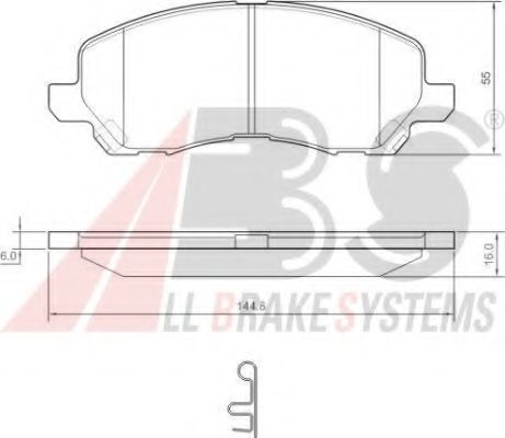 A.B.S. - 37202 - Гальмівнi колодки дисковi перед. Mitsubishi Lancer/Outlander 03-