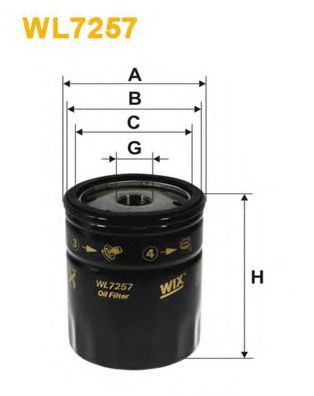 WIX FILTERS - WL7257 - Фільтр масла Skoda Fabia 1.0,1.4 99- /VW   Lupo 1.0