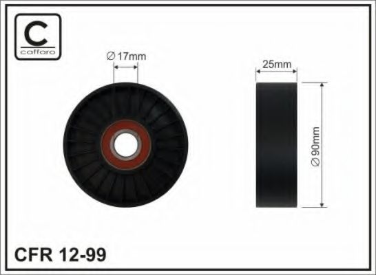 90x17x25 Ролик натяжний паска поліклинового Opel 2.0DI/2.2DI