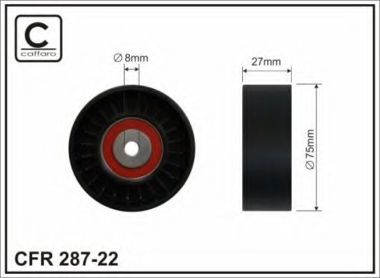 75x8x27 Ролик паска приводного Audi A4, A6, A8, Q7; 2.7TDI/3.0TDI; 11.04-