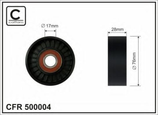 CAFFARO - 500004 - 76x17x28 Ролик паска приводного Mercedes C 180 (W203) / SLK 200 (R171) / C 180 (W204) 02-