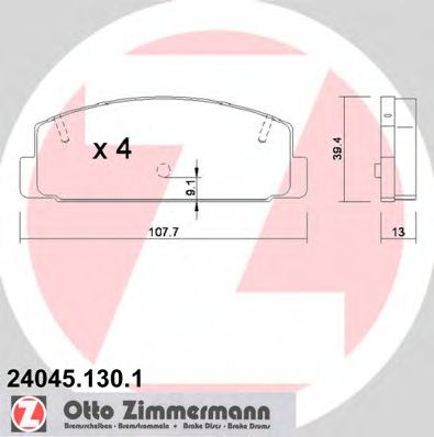 ZIMMERMANN - 24045.130.1 - Колодки гальмівні дискові