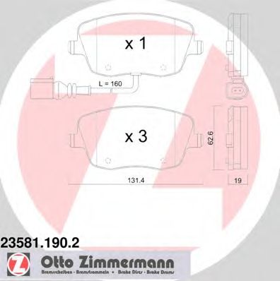 ZIMMERMANN - 23581.190.2 - Гальмiвнi колодки дисковi