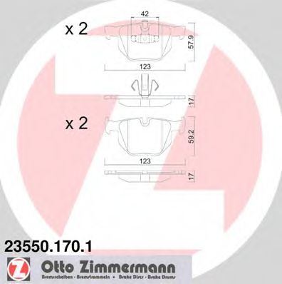 ZIMMERMANN - 23550.170.1 - Колодки гальмівні дискові