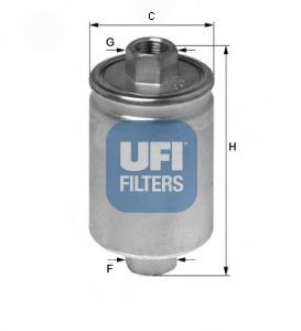 UFI - 31.741.00 - Фільтр паливний універс. бензин. з накін. (випускний Ø 6/8)