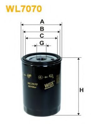WIX FILTERS - WL7070 - Фильтр масляный AUDI, VW WL7070/OP526 (пр-во WIX-Filtron)