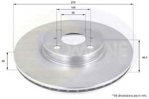 COMLINE - ADC01142V - ADC01142V Comline - Диск гальмівний вентильований з покриттям