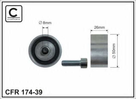 CAFFARO - 174-39 - 51x8x26 Ролик паска приводного Renault 1.9D 97-