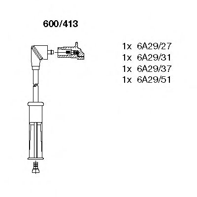 BREMI - 600/413 - Комплект проводів DACIA/RENAULT Logan/Megane "1,4-1,6 "96>>