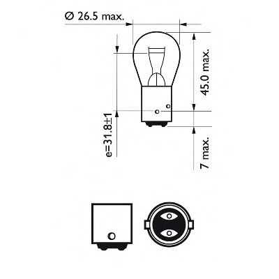 PHILIPS - 12594B2 - Лампа накаливания P21/4W 12V BAZ15d 2шт blister (пр-во Philips)