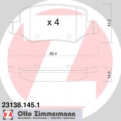 ZIMMERMANN - 23138.145.1 - Колодки гальмівні дискові