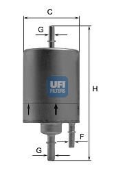 UFI - 31.830.00 - Фільтр паливний AUDI A4 1.8T 00-08 (вир-во UFI)