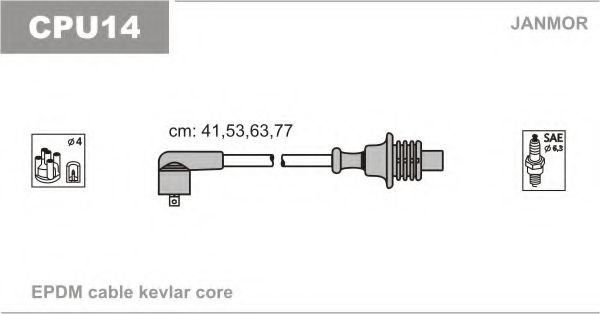 К-кт високовольтних проводiв Citroen, Peugeot 1.6-2.0 89-