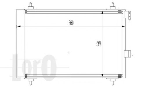 LORO - 009-016-0009 - Радиатор кондиционера Berlingo/Partner 1,1/1,4/1.6HDI/1,9D 98-