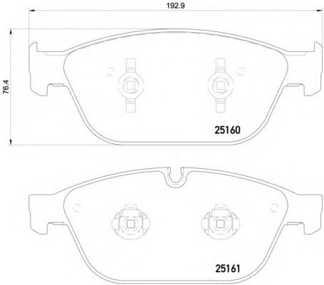 BREMBO - P 85 128 - К-кт перед. гальм. колодок Audi A8, Q5 2.0-6.3 11.09-