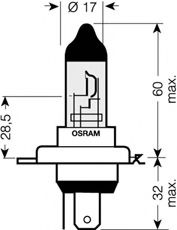 OSRAM - 64193CBI-01B - Лампа Osram Cool Blue H4 12v 60/55 P43T 4000k (упаковка блістер)
