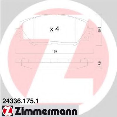 ZIMMERMANN - 24336.175.1 - Гальмiвнi колодки дисковi