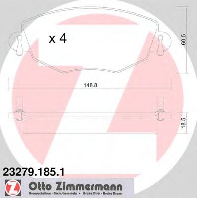 ZIMMERMANN - 23279.185.1 - Колодки гальмівні дискові