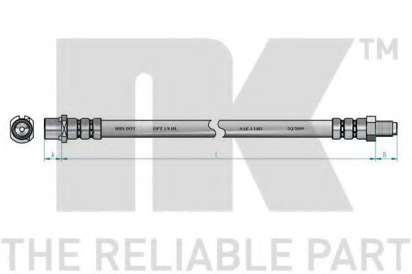 NK - 853332 - Шланг гальмівний перед. Mercedes A W168 98-